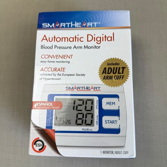 Smart Heart Automatic Digital Blood Pressure Arm Monitor Kit Adult Arm Cuff New - Picture 2 of 8